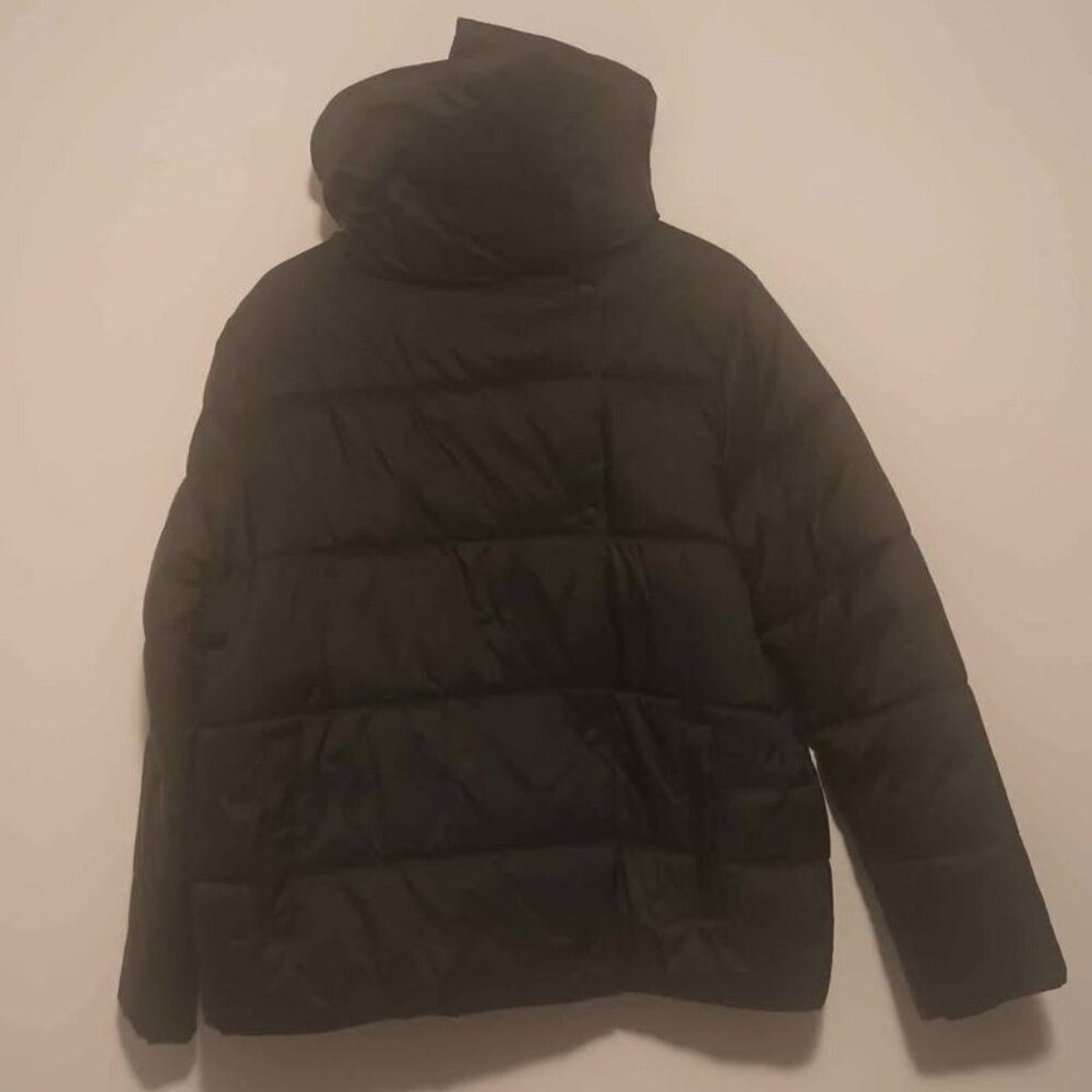 Banana Republic Short Duvet Puffer Coat Lined Funnel Collar Water Resistant Coat
